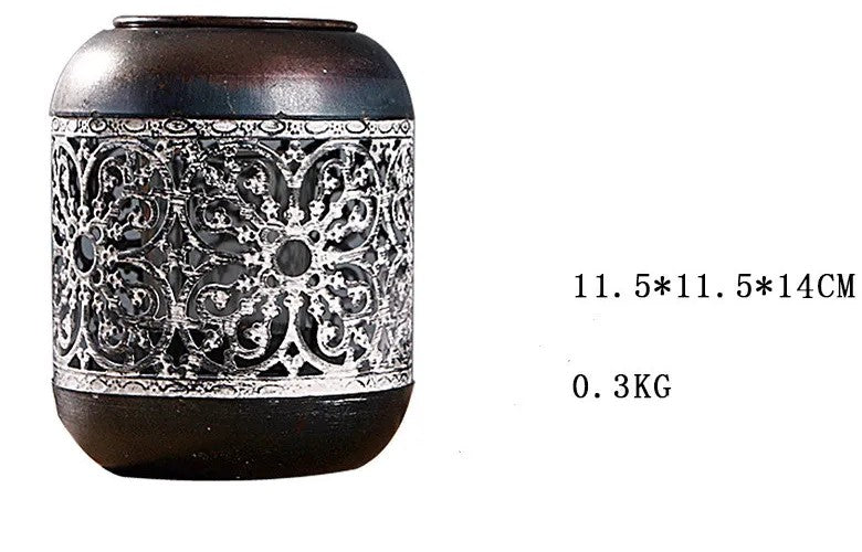 Emberveil Pierced Metal Candle Holder