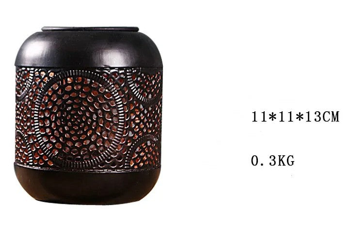 Emberveil Pierced Metal Candle Holder